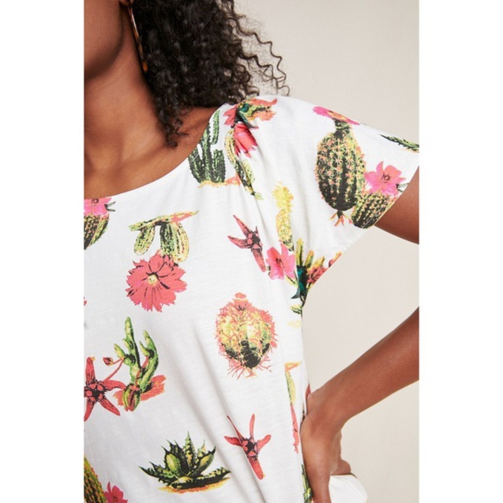 Anthropologie Eva Franco White Cactus Print *NWT*